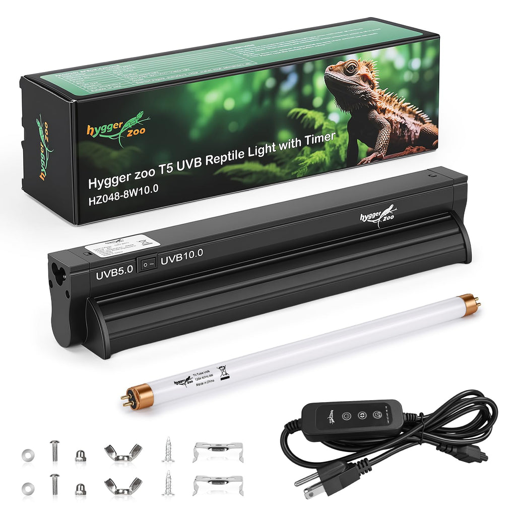 12Inch T5 UVB Reptile Light Fixture Combo Kit with Cycle Timer J271659