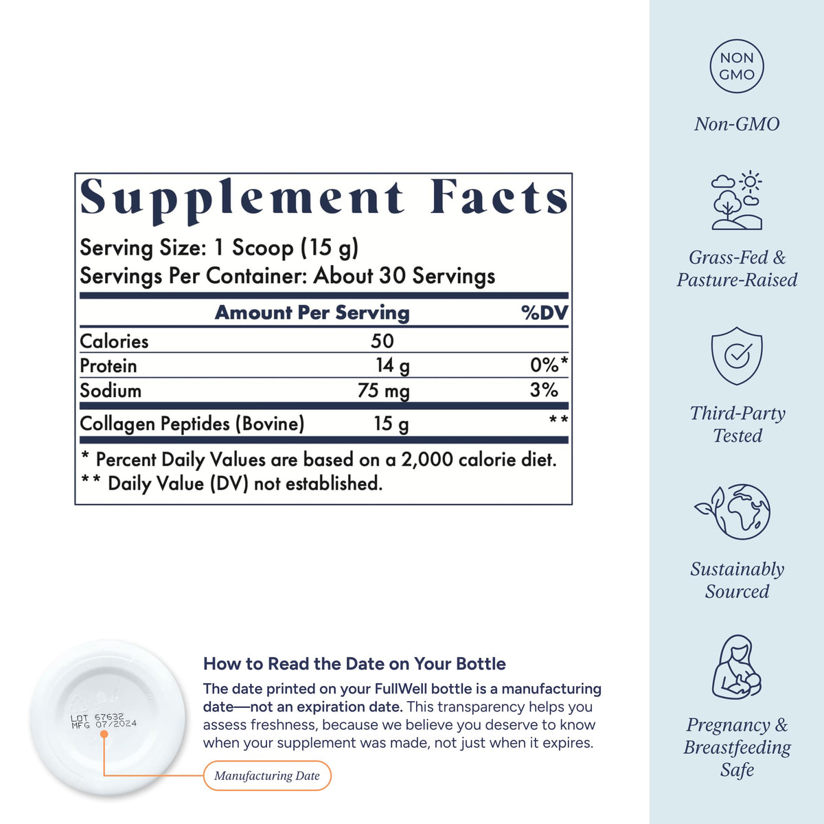 Unflavored Collagen Peptides Powder 15.87 oz O36479