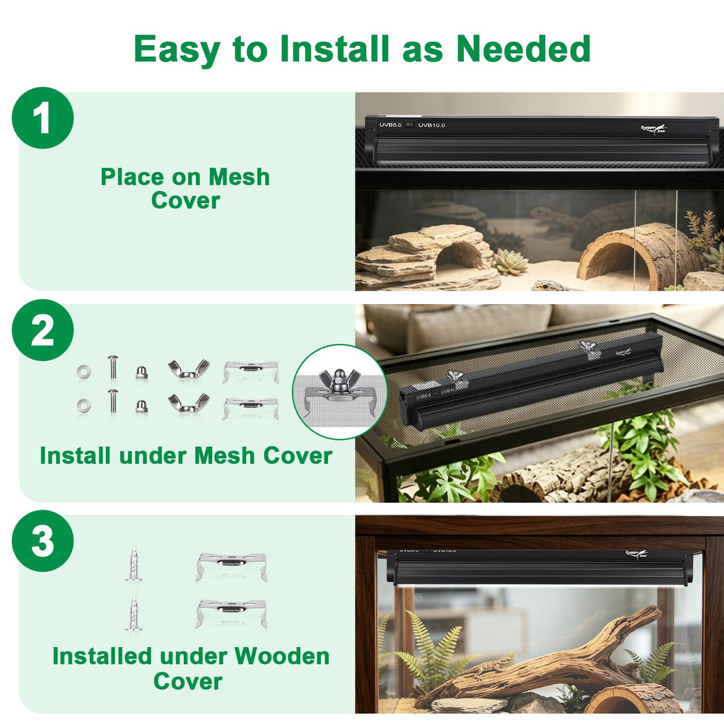 12Inch T5 UVB Reptile Light Fixture Combo Kit with Cycle Timer J271659