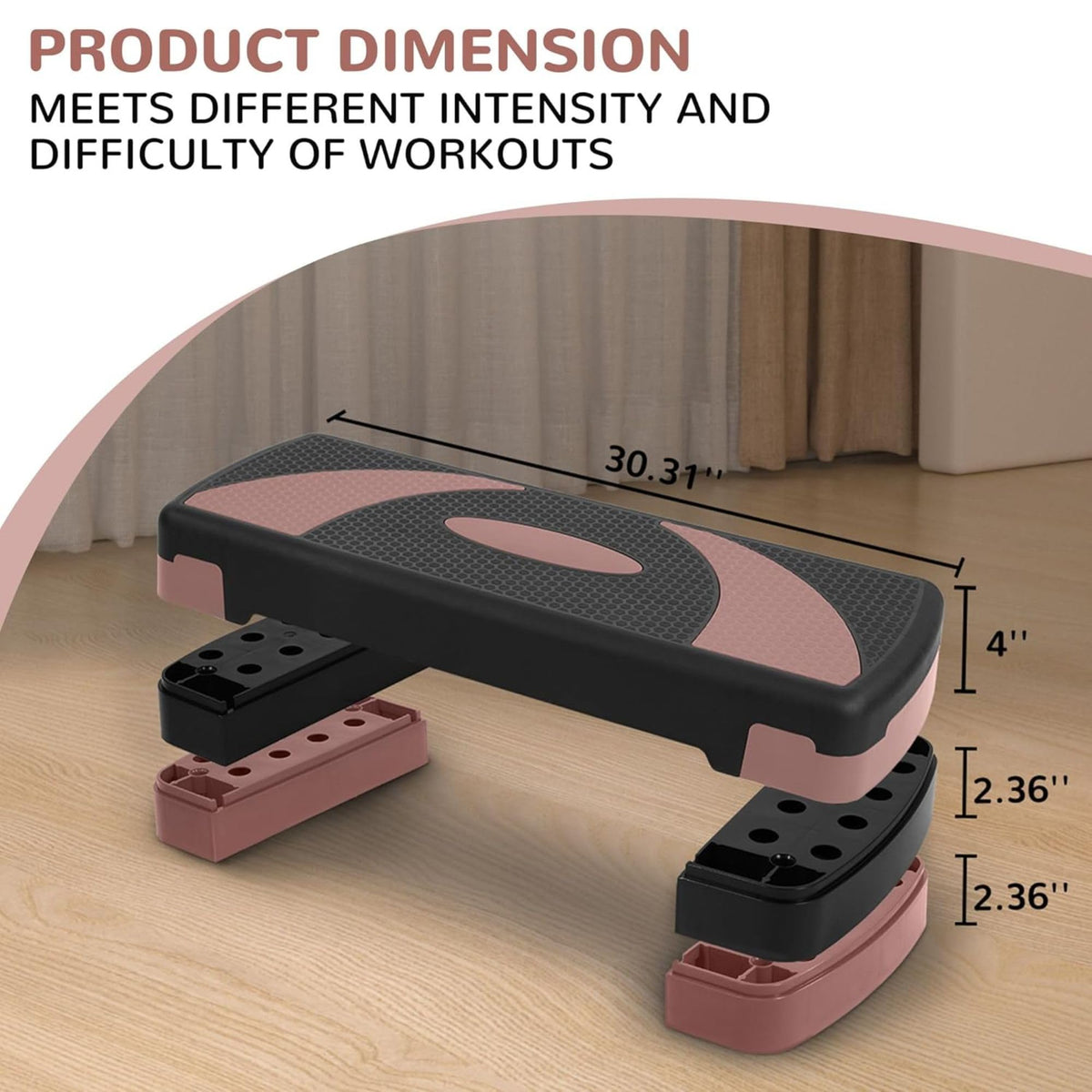 31" Adjustable Step Aerobic Platform with 4 Stackable Risers A940