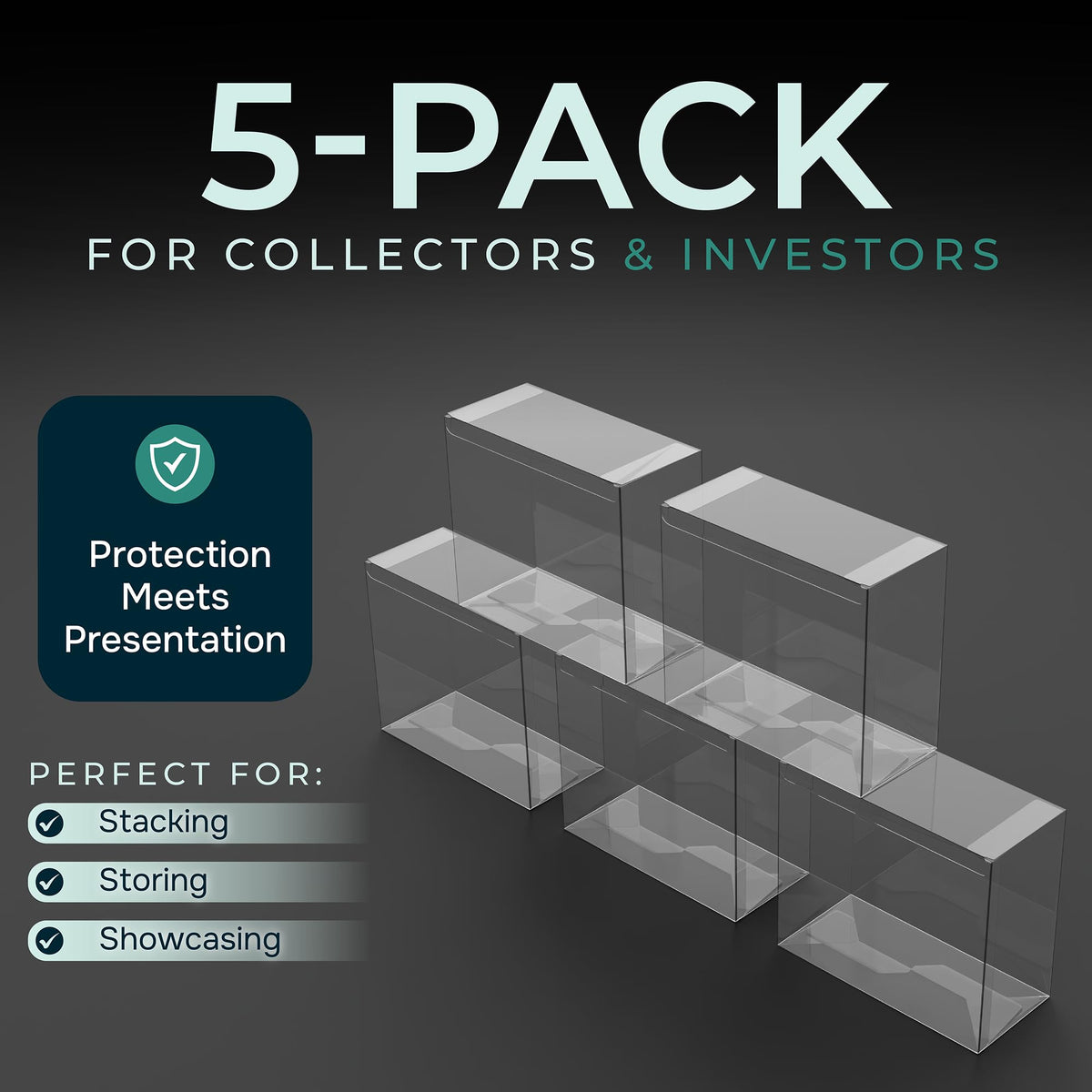 5 Pack Plastic Display Storage Case R3215