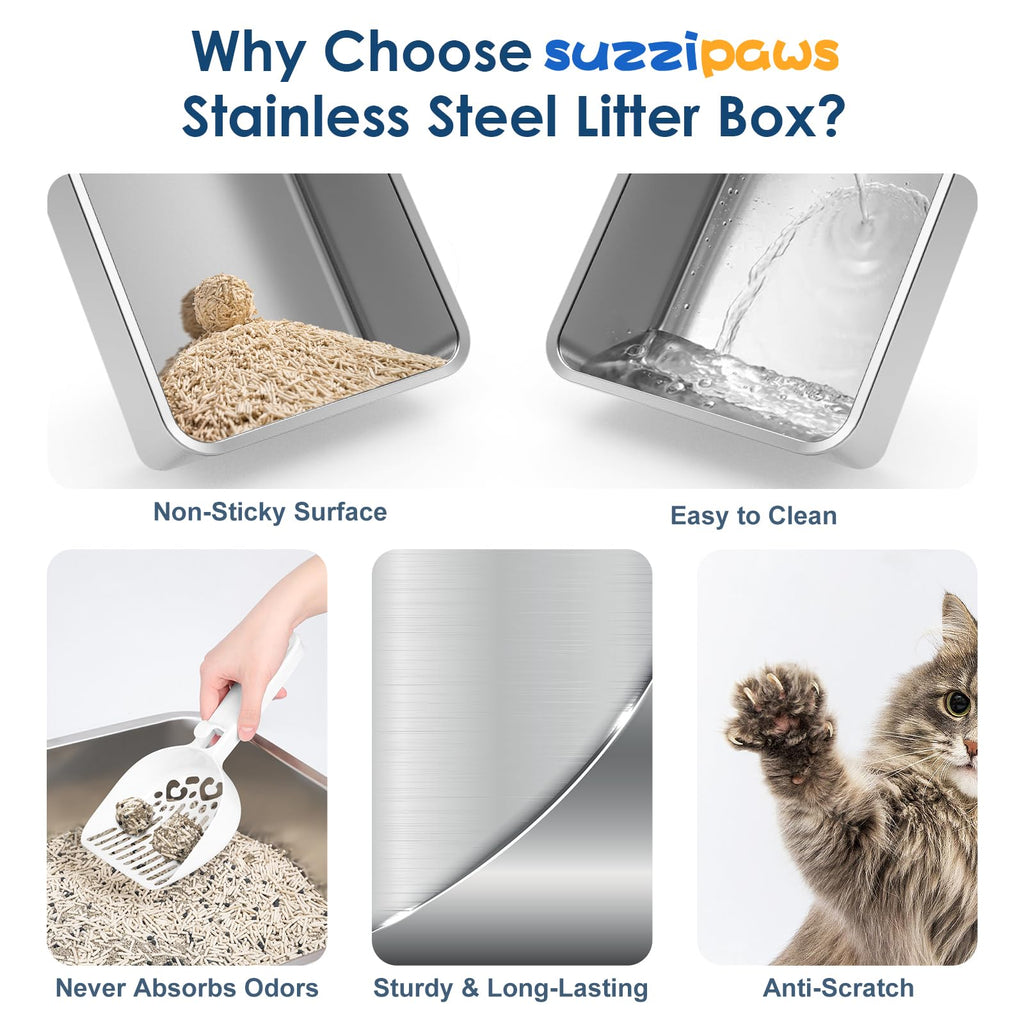 Stainless Steel Cat Litter Box with Lid G91549