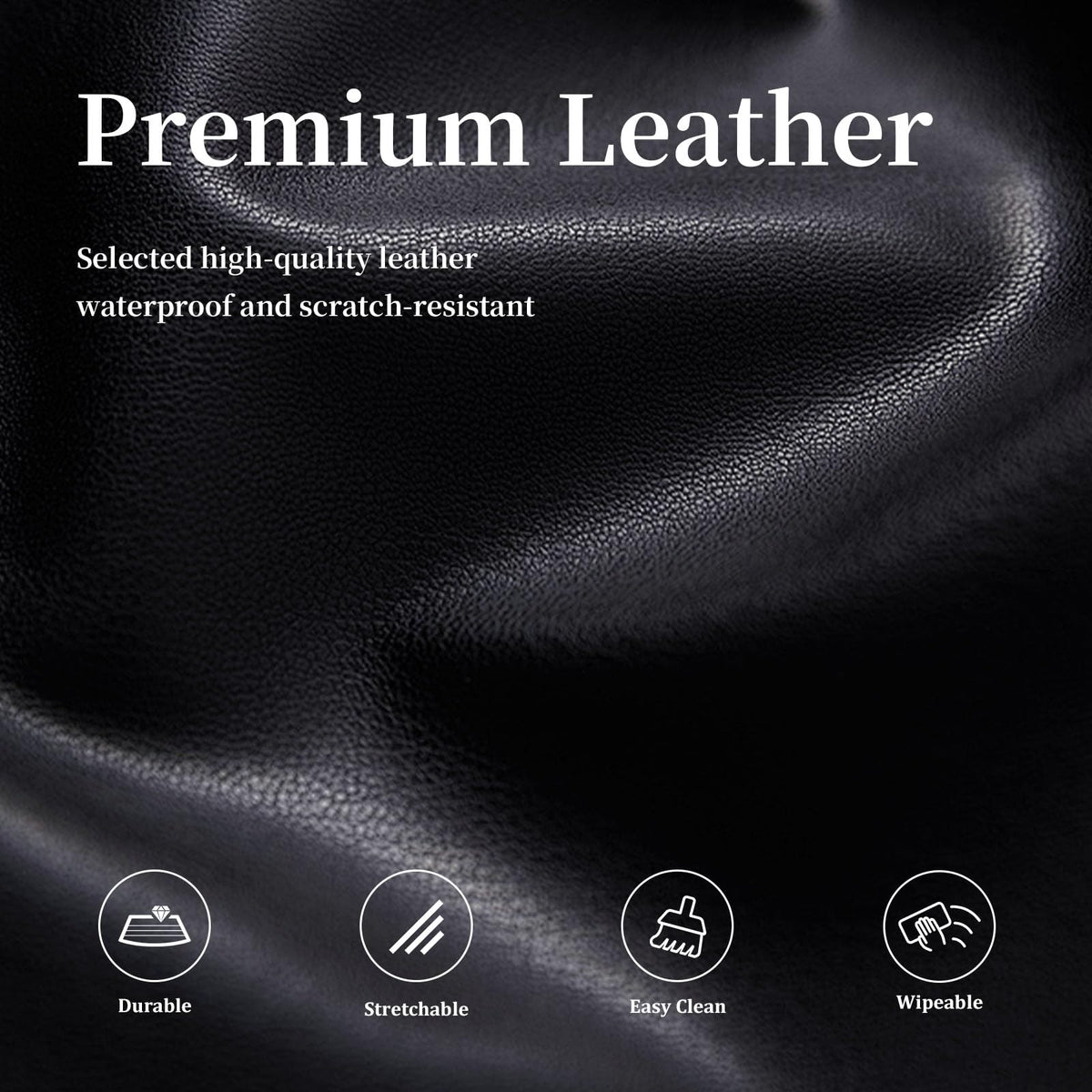 Pu Leather Dining Chair Covers Set of 6 Black B9321
