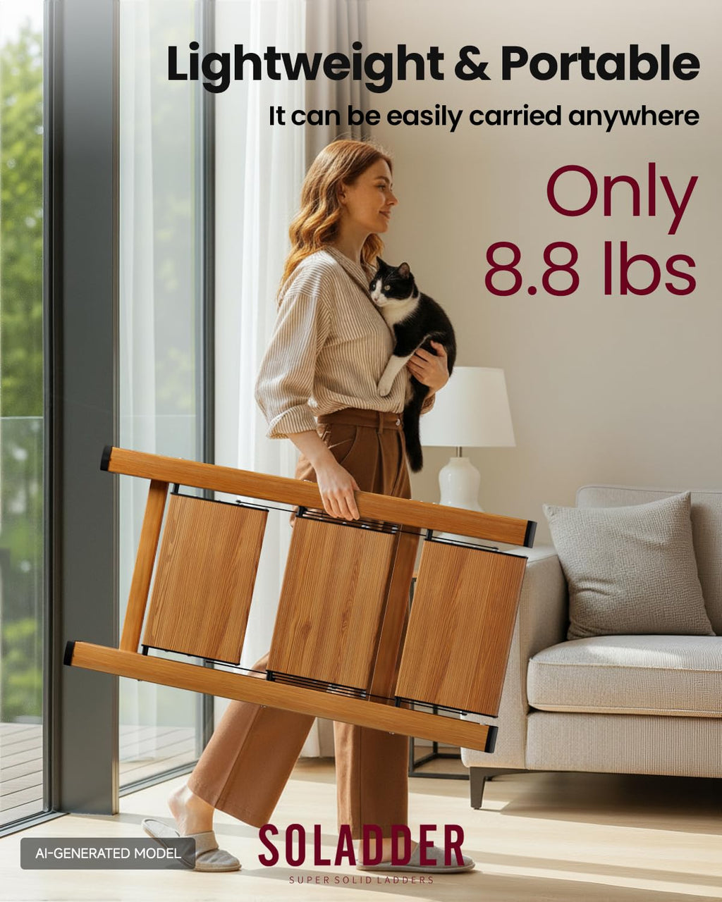 3 Step Lightweight Folding Step Stool V144
