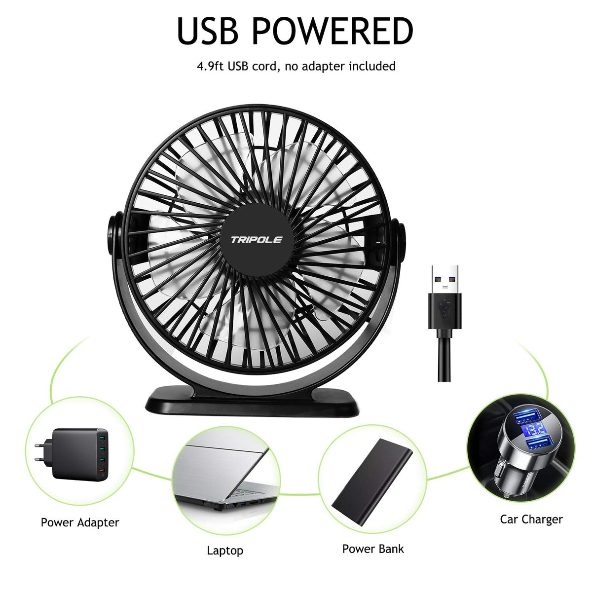 2 Pack USB Powered Mini Portable Desk Fan R200