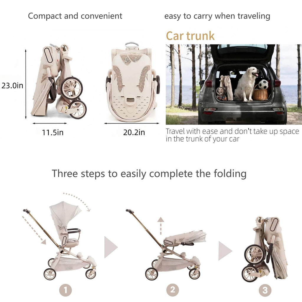 Lightweight Folding Stroller Wagon with Reversible Seat and Canopy K689
