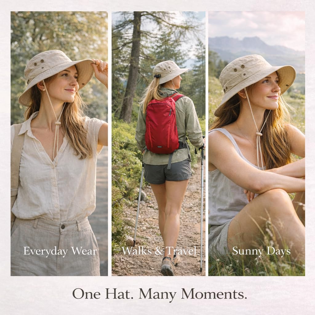 Ponytail Sun Hat Waterproof UPF 50+ Wide Brim E212