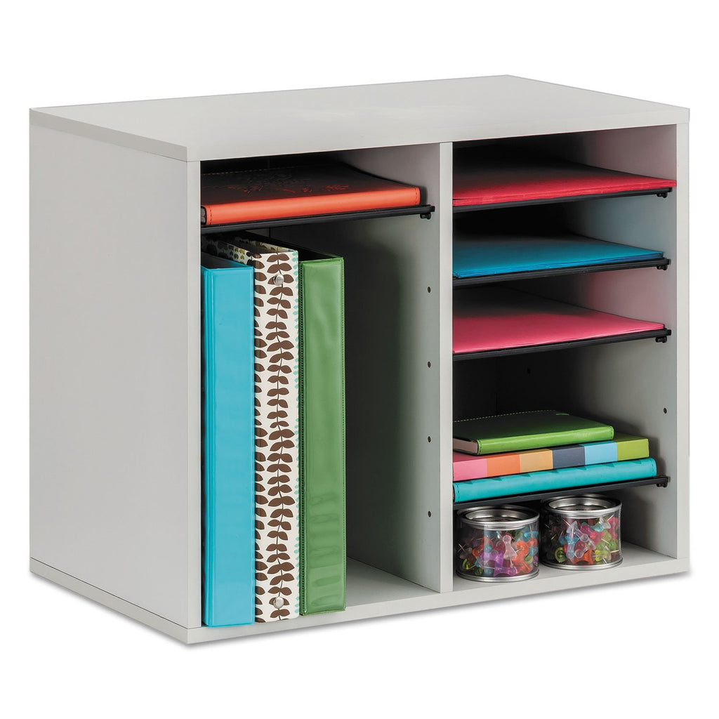 12 Compartment Wood Literature Organizer P7185