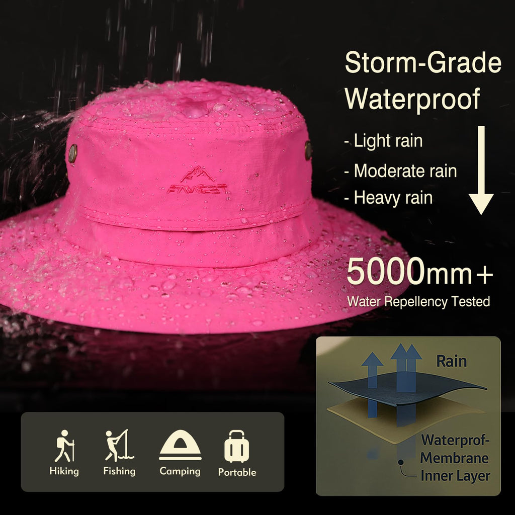Ponytail Sun Hat Waterproof UPF 50+ Wide Brim E212
