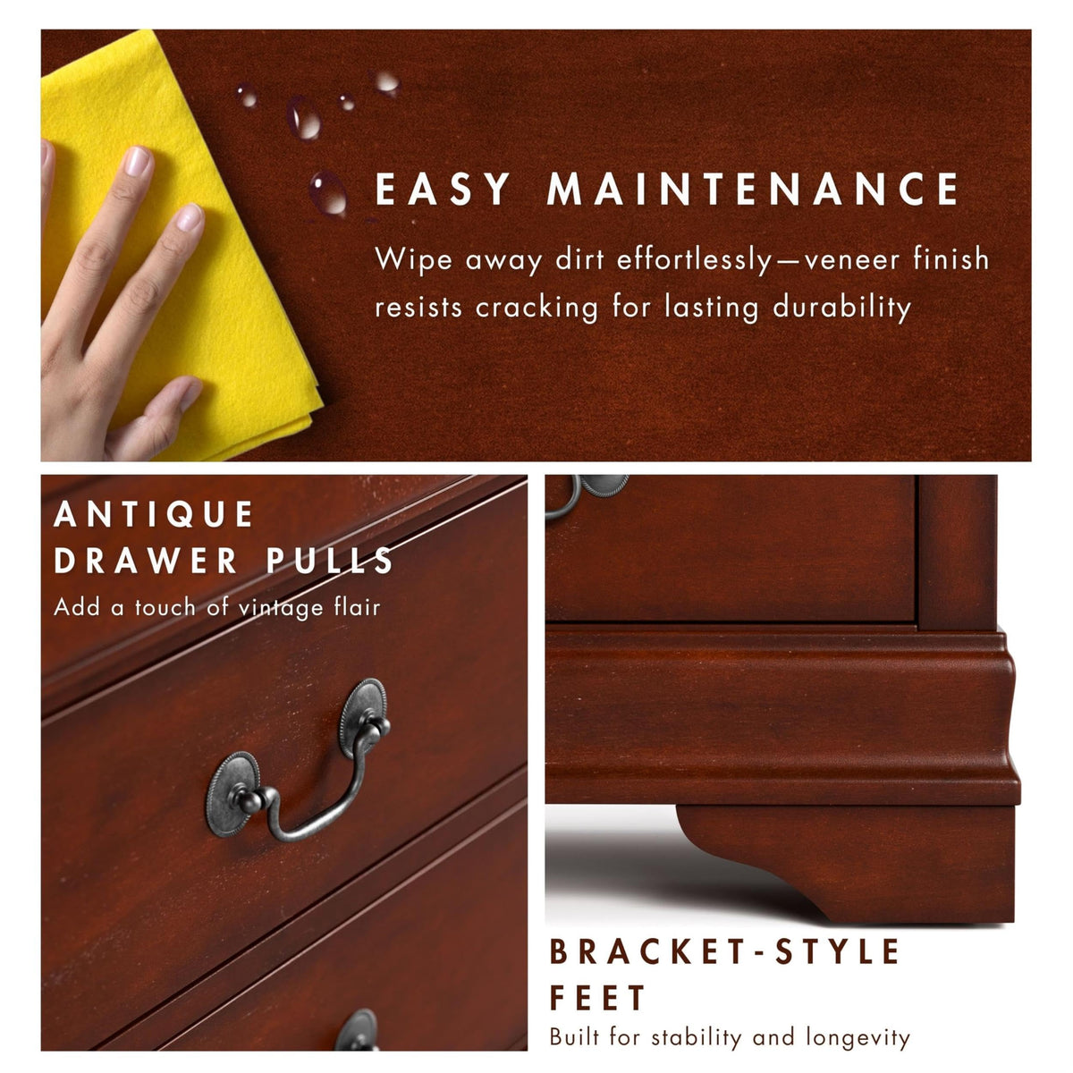Solid Wood 2-Drawer Nightstand Set X7049