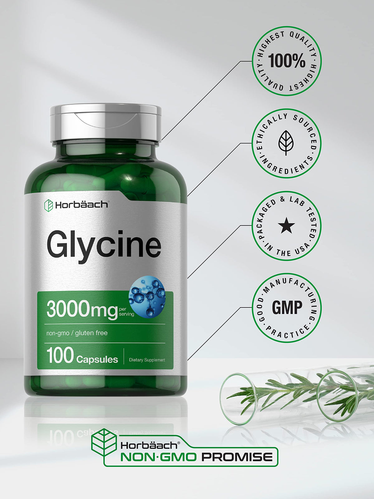 Glycine 3000mg 100 Powder Capsules T916798