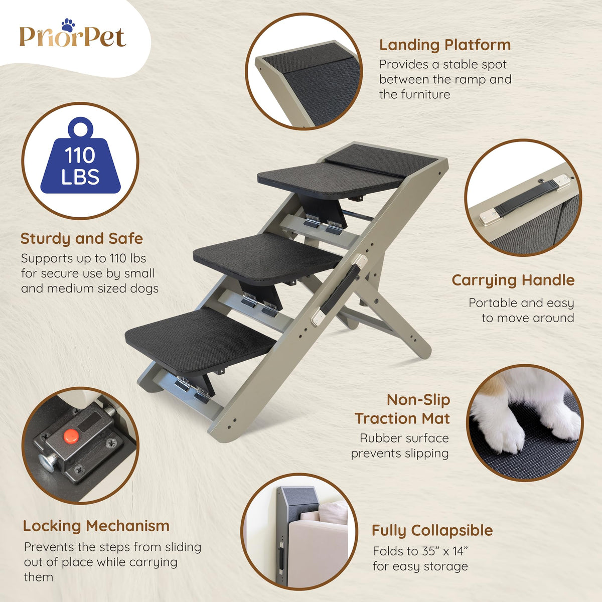 Foldable Non-Slip Dog Ramp Z8759