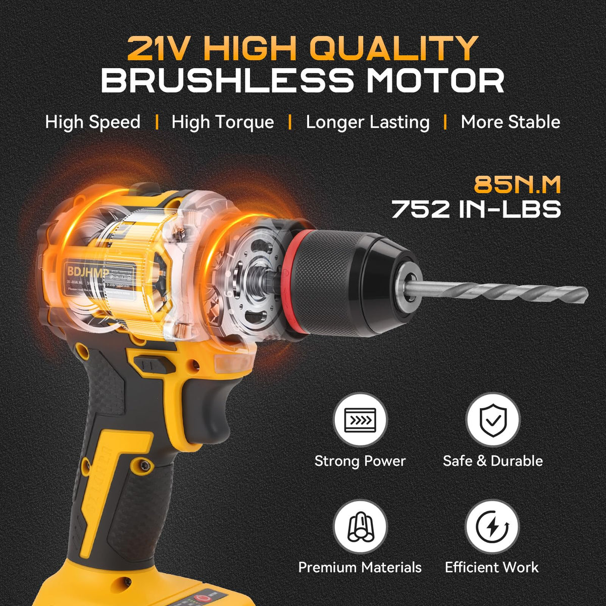 3/8" Brushless Compact Drill Tool Set with Drill Bit and Sockets B85266