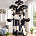 70 Inch Dark Gray Cat Tree with Scratching Post O2112