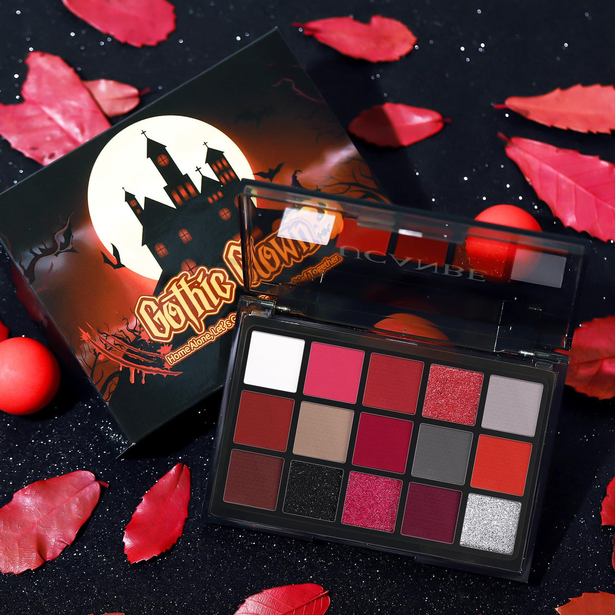 Red 15 Colors Shimmer Matte Glitter Metallic Eyeshadow Palette R6726