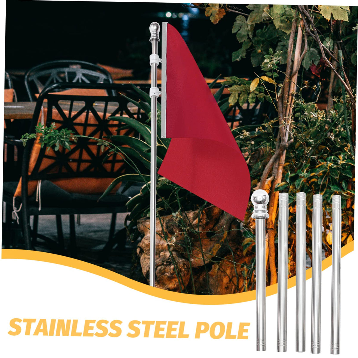 Detachable Stainless Steel Flag Pole Kit V34240