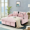 Pink Velvet Convertible Sleeper Sofa Bed U7203