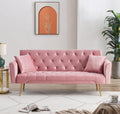 Pink Velvet Convertible Sleeper Sofa Bed C8802