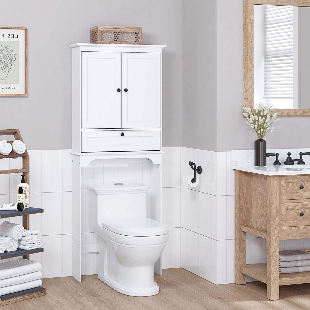 White Over the Toilet Storage Cabinet H43824