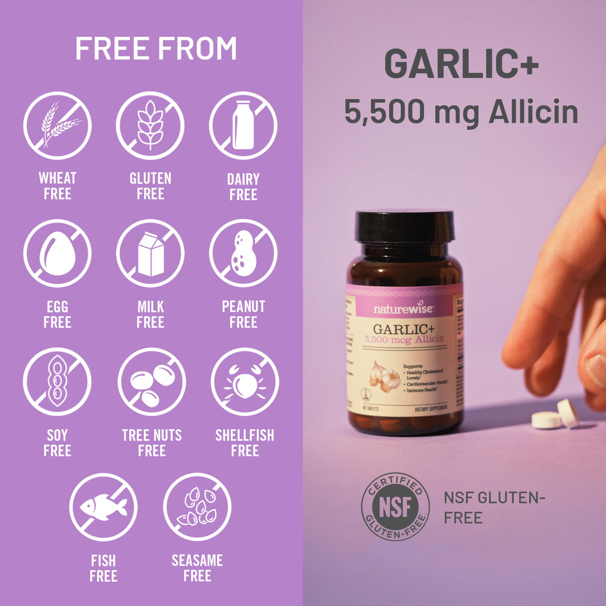 Garlic Extract 5,500 mcg Vegan Tablets 60 Count S211