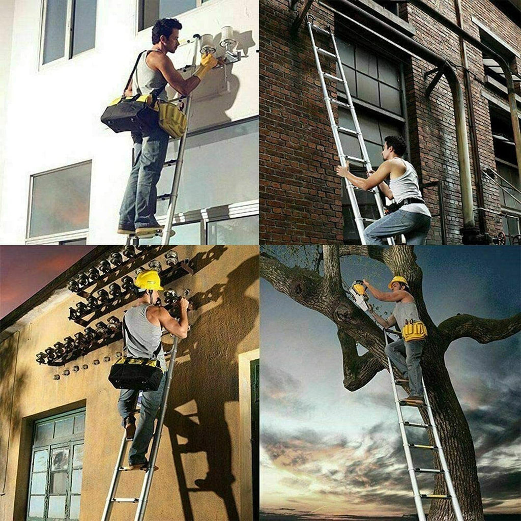 20.5FT Aluminum Telescoping Ladder with 2 Detachable Hooks H981857