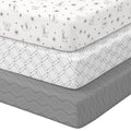 Baby Pack and Play Sheets Fitted 38x26 White Dark Gray C3660