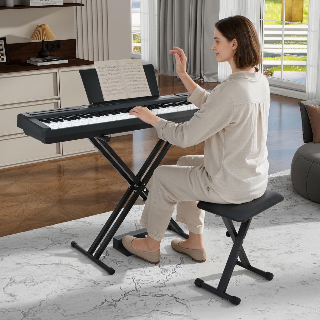 88 Key Weighted Hammer Action Digital Piano with Stand and 3 Pedal Unit T2802