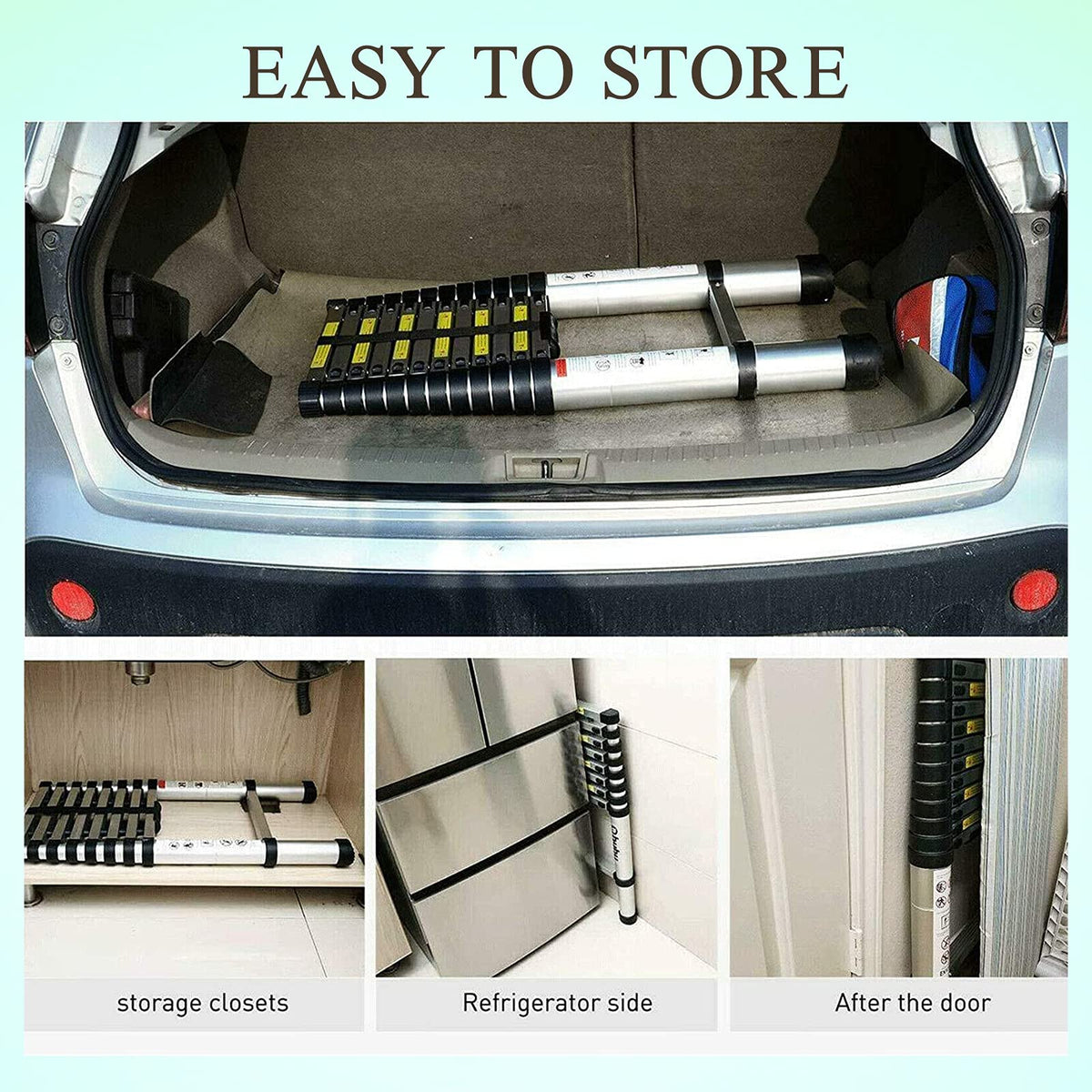 20.5FT Aluminum Telescoping Ladder with 2 Detachable Hooks H981857