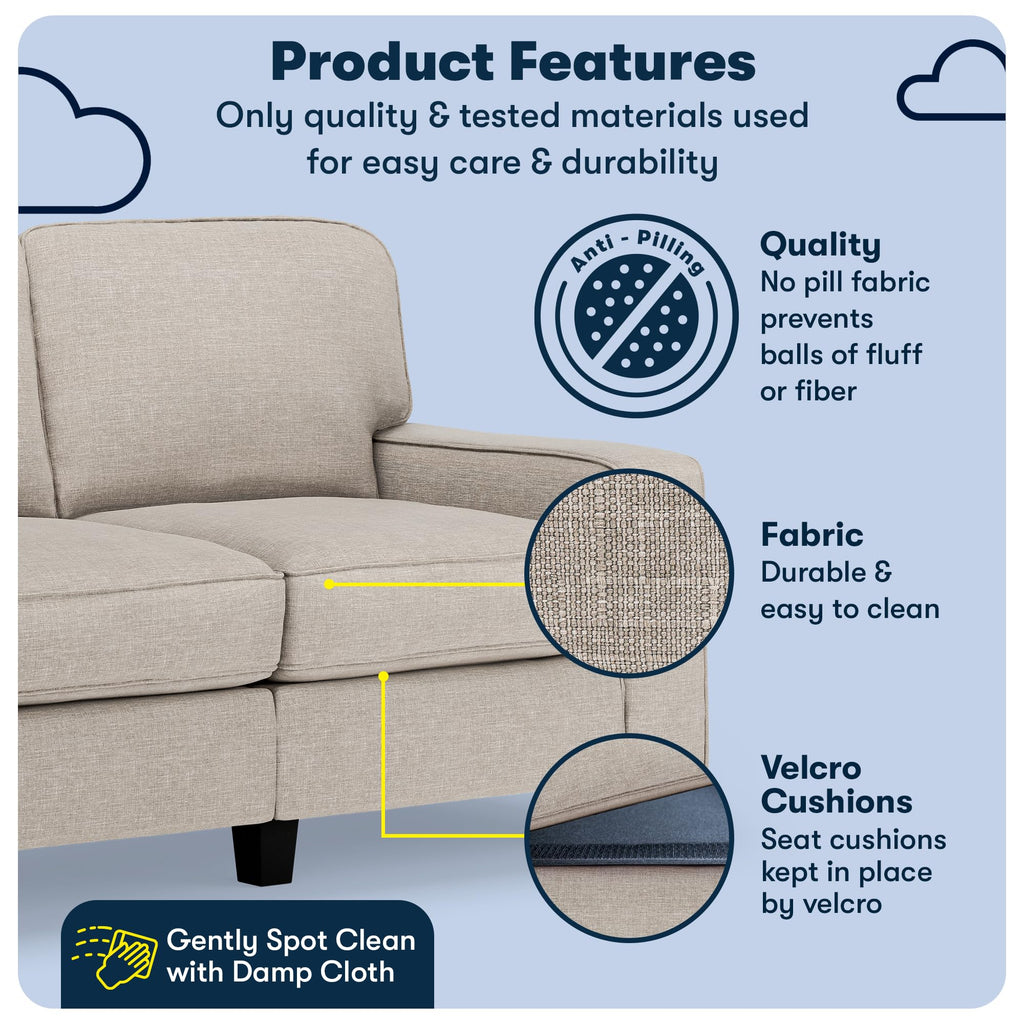 Light Gray Polyester Sofa W781536