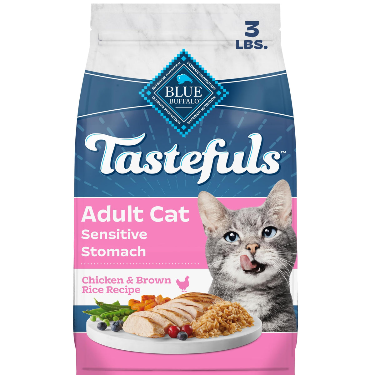 Chicken Sensitive Stomach Dry Cat Food, 3 lb N1690