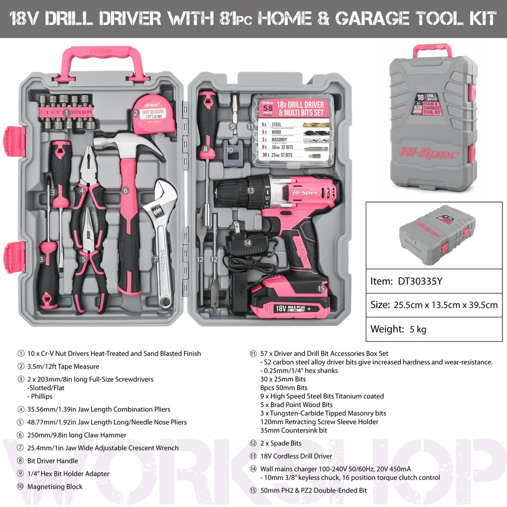 18V Cordless Drill Tool Set F771