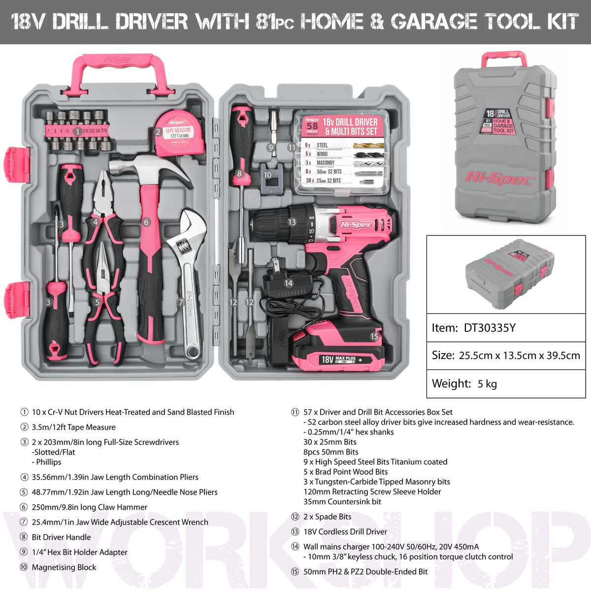 18V Cordless Drill Tool Set F771