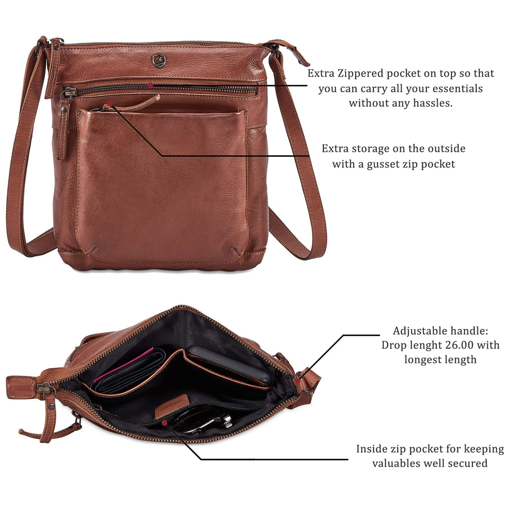 Small Genuine Leather Crossbody Bag with Adjustable Strap F617607
