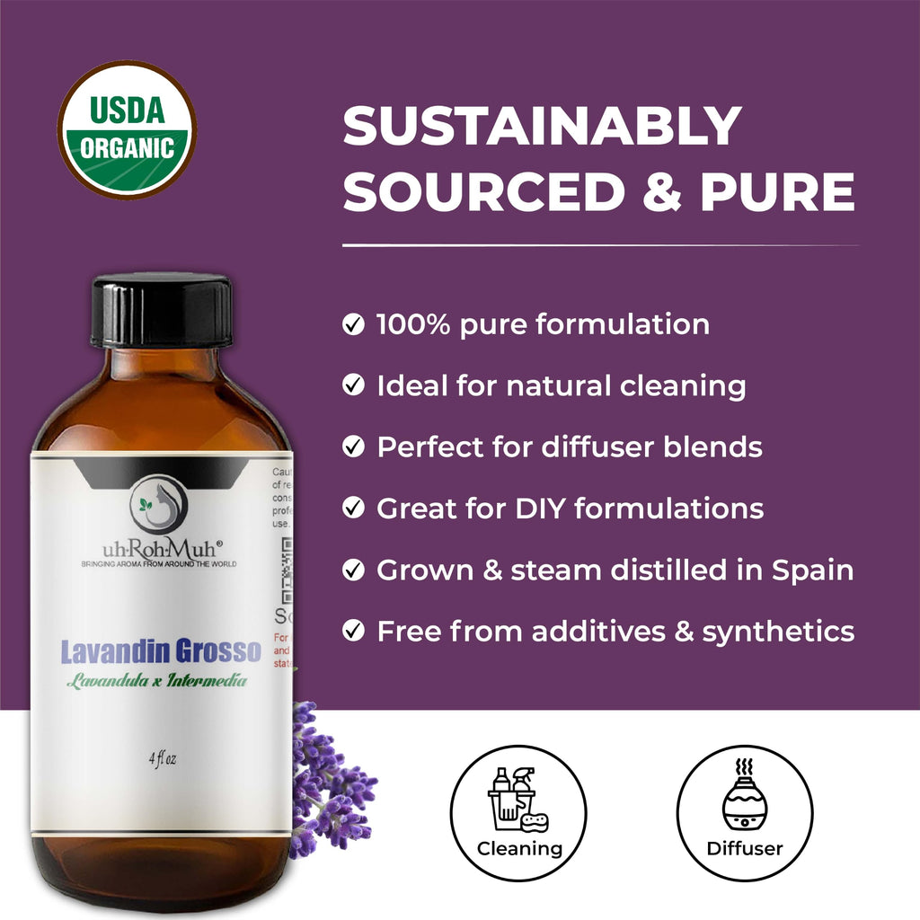 Organic Lavandin Grosso Essential Oil 4 Fl Oz U98368