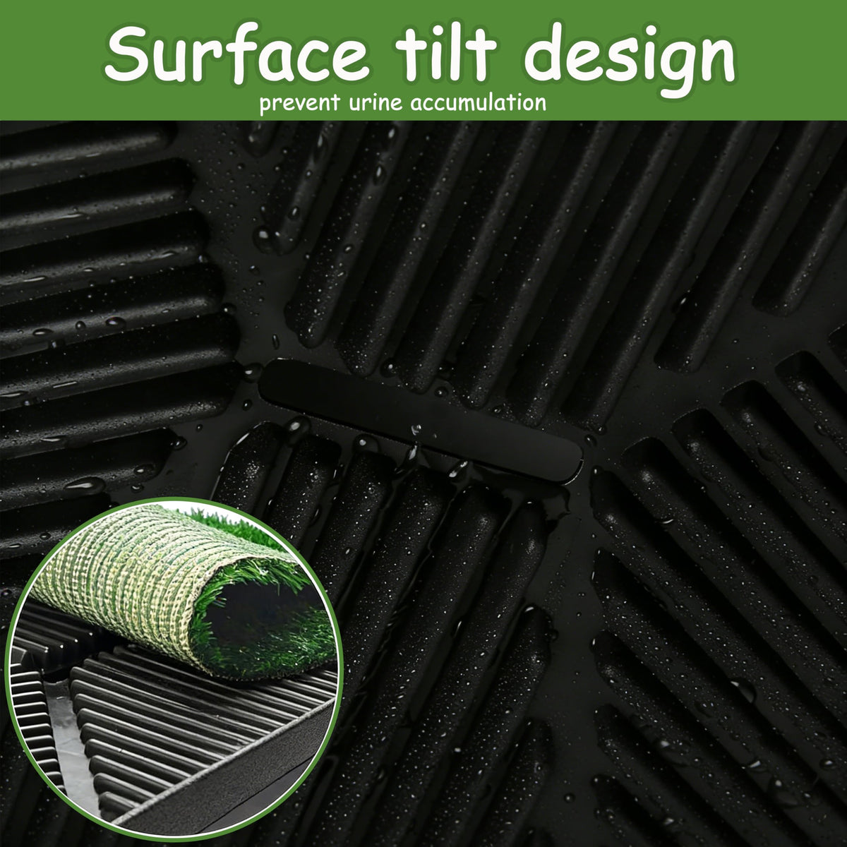 Dog Grass Pad with Tray, 30" X 20", with 2 Reusable Grass Pads P828