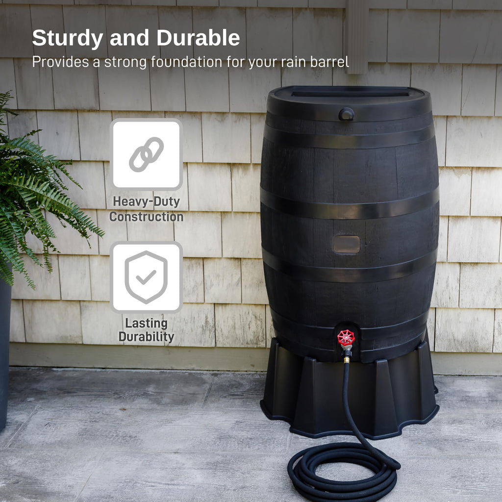 50-Gallon Black Rain Barrel Stand X1258
