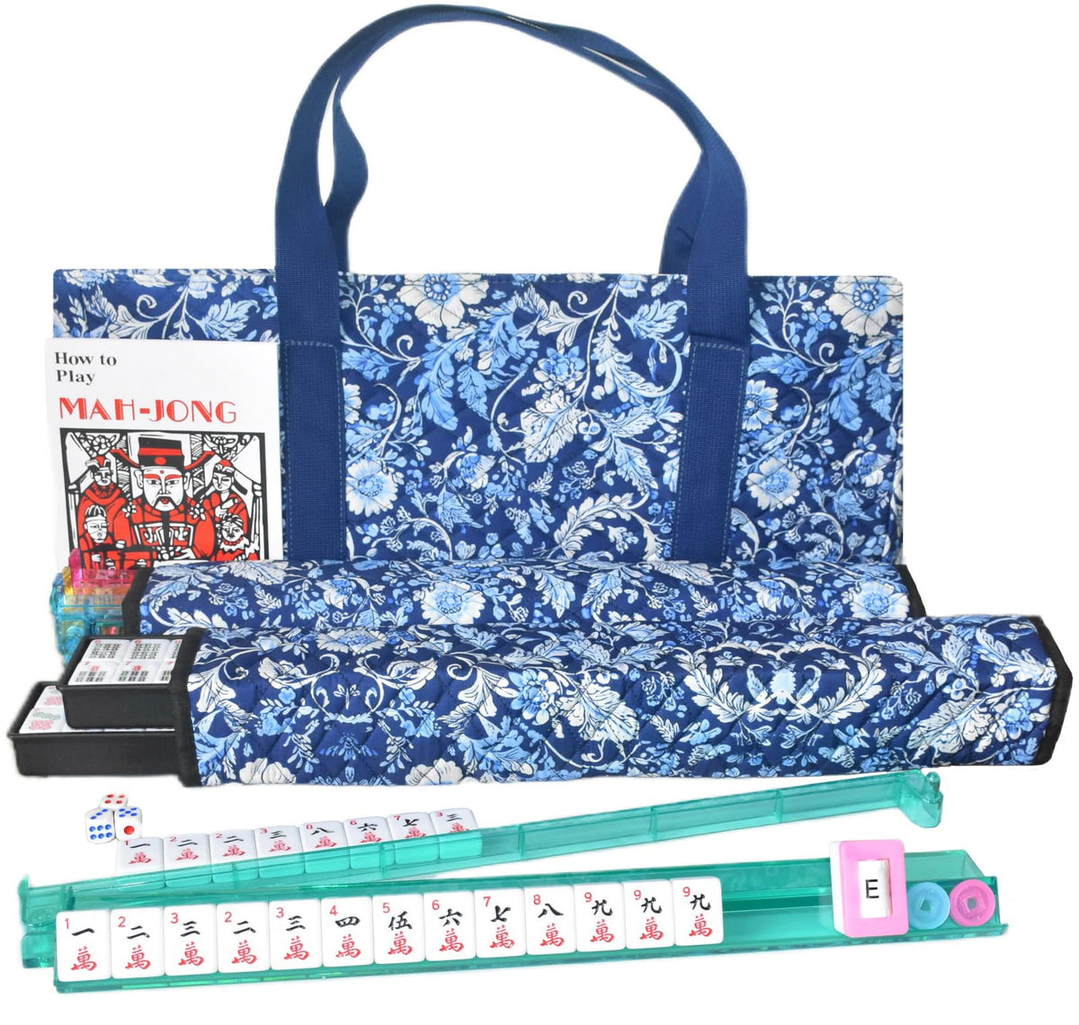 American Mahjong Set with 166 White Tiles and 4 Racks P179