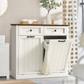 Double Laundry Hamper Cabinet with 2 Drawer U8857