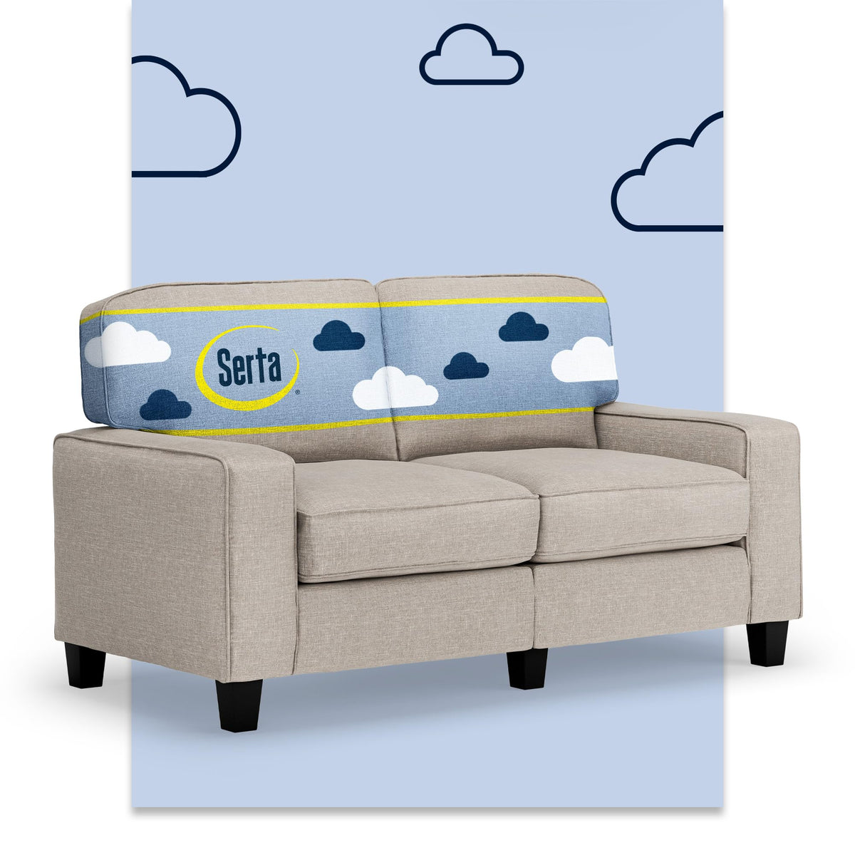 Light Gray Polyester Sofa W781536