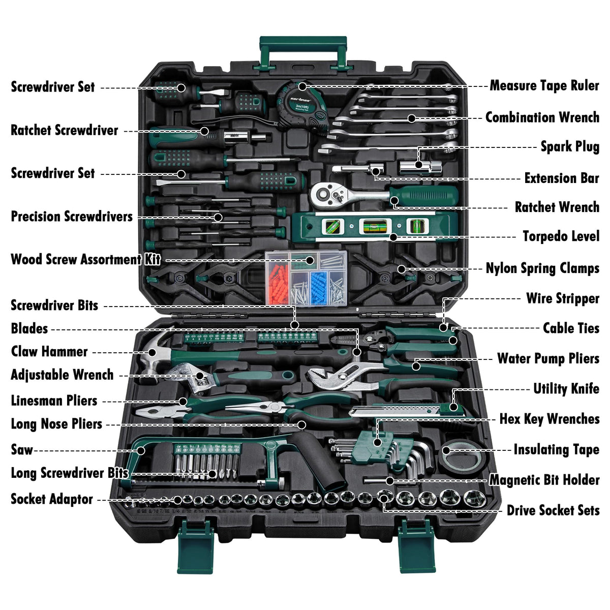 238-Piece Green Tool Set with Storage Box X82621