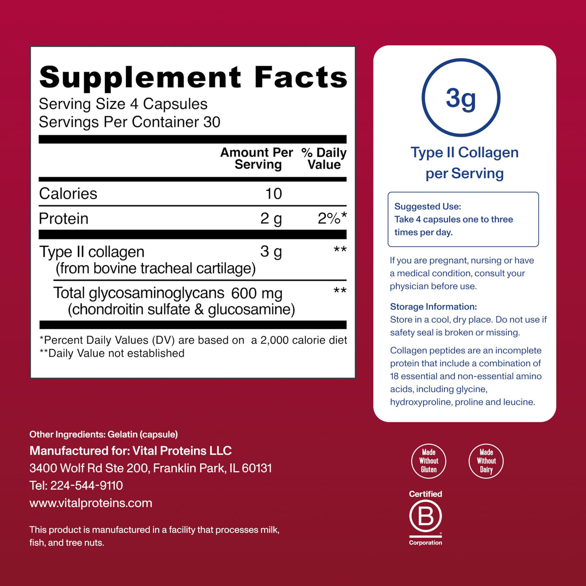 Cartilage Collagen Type II 120 Capsules W690