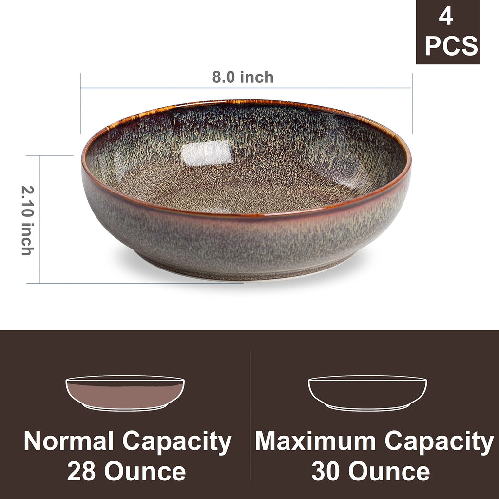 Ceramic bowls set of 4 8" Caramel Brown K248982