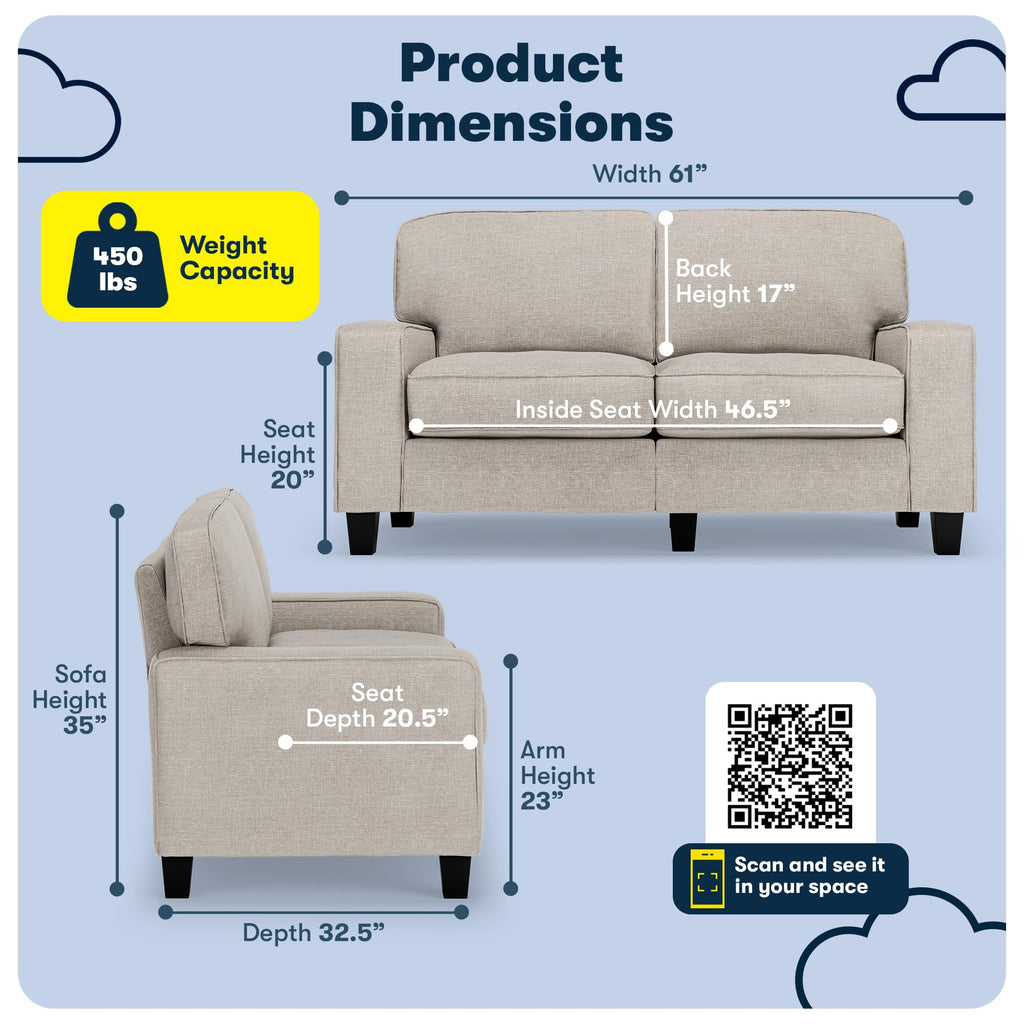 Light Gray Polyester Sofa W781536