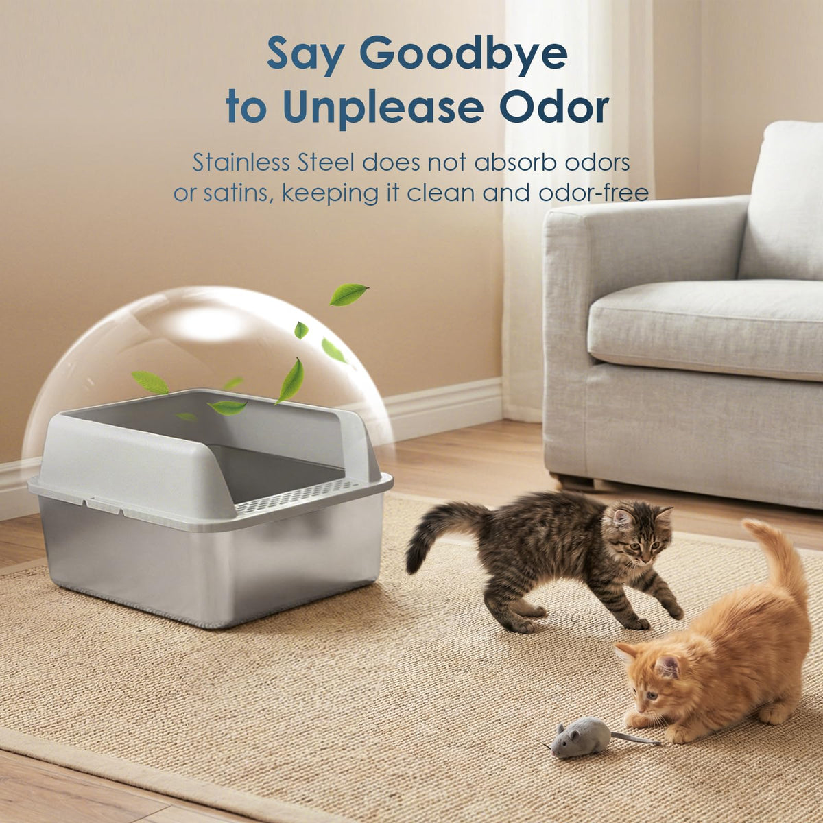 Stainless Steel Cat Litter Box with Lid G91549