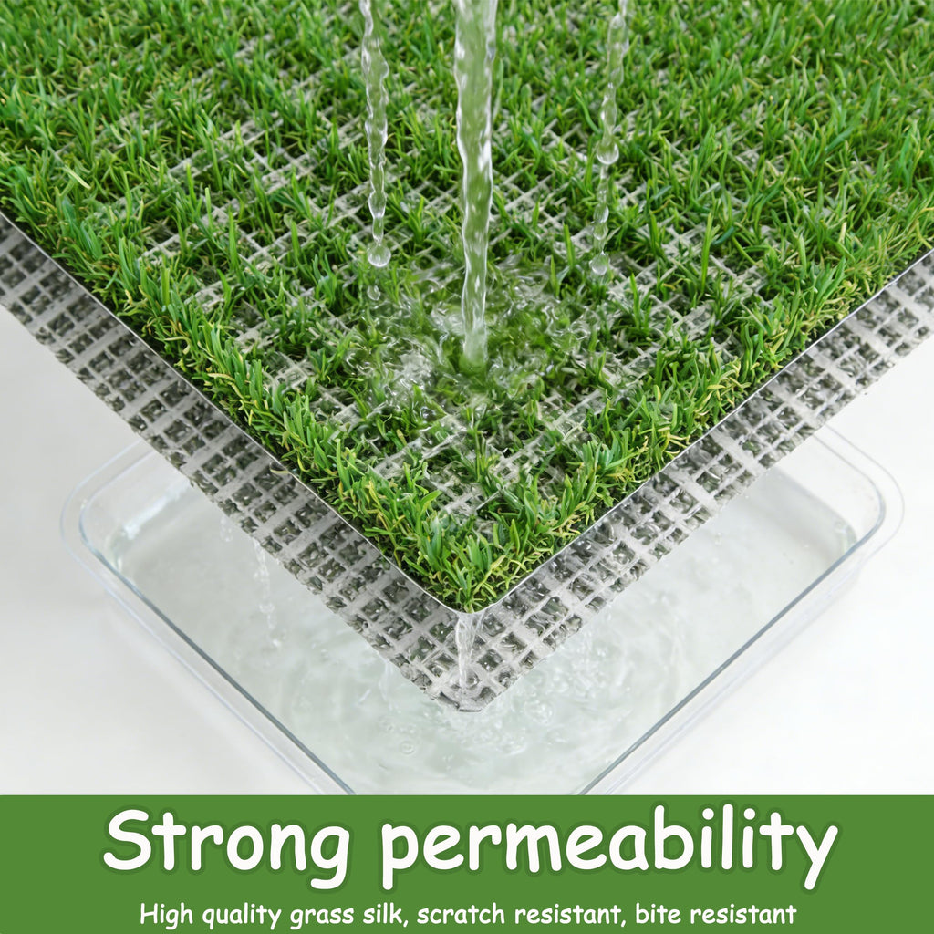 Dog Grass Pad with Tray, 30" X 20", with 2 Reusable Grass Pads P828