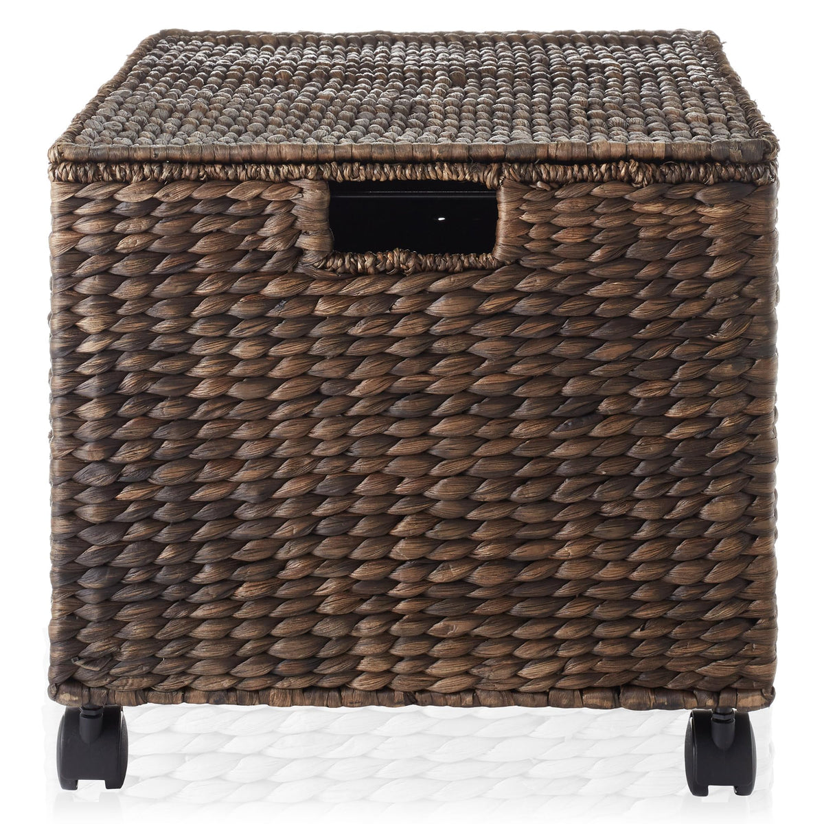 Espresso Rolling File Organizer with Lid and Wheels R63396