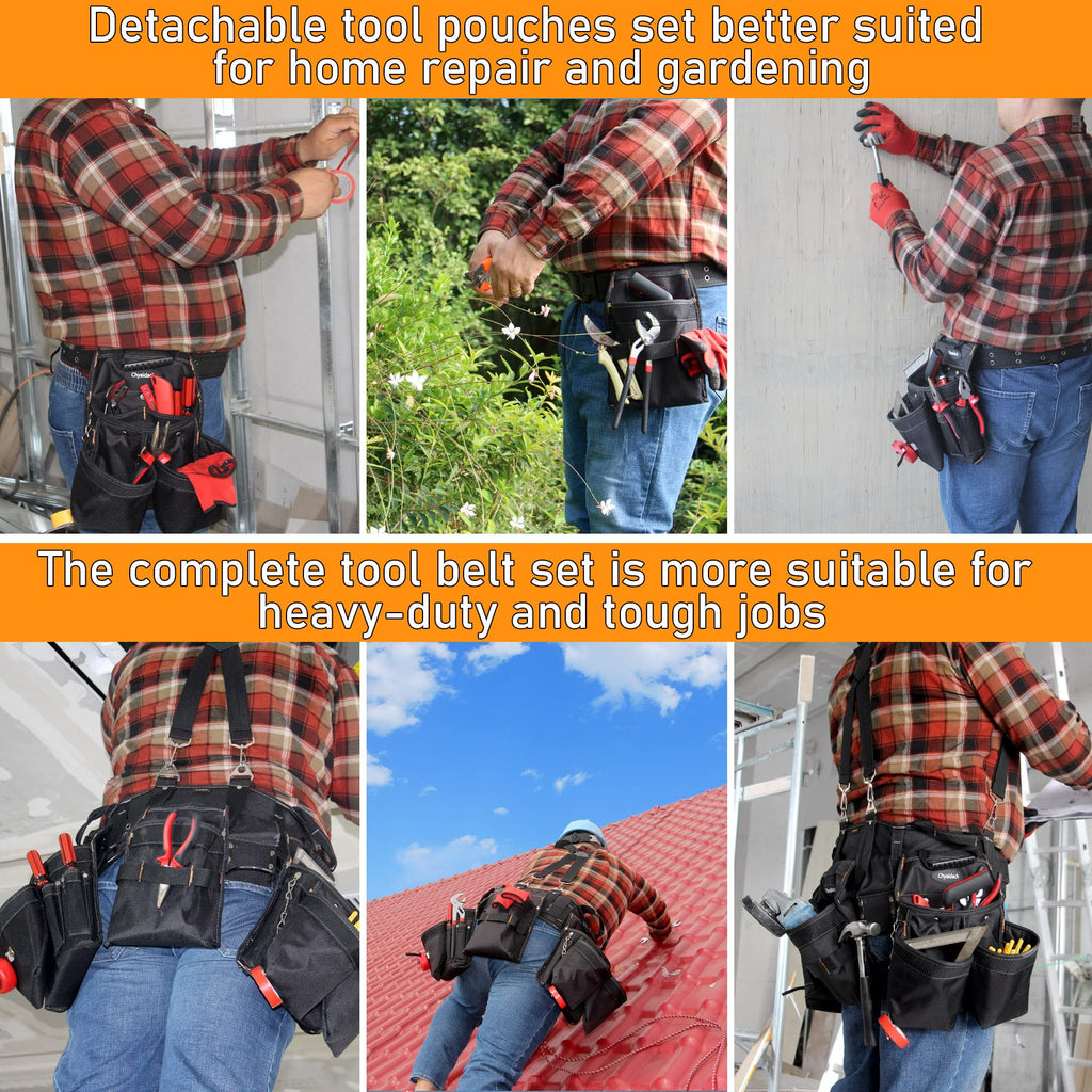 16-Pockets Adjustable Tool Belts with Suspenders N10055