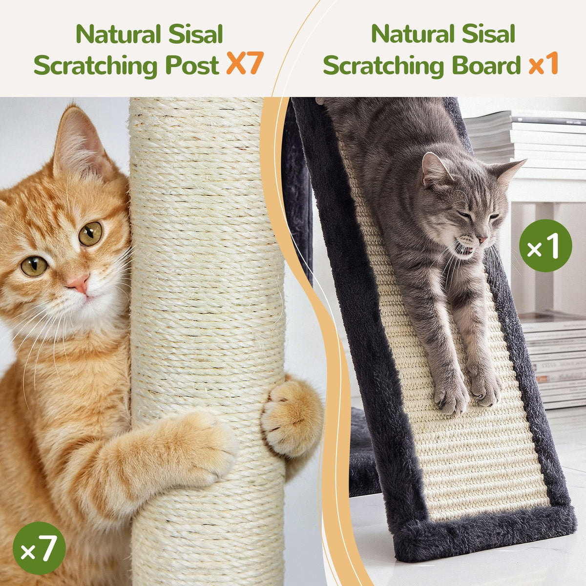 70 Inch Dark Gray Cat Tree with Scratching Post O2112