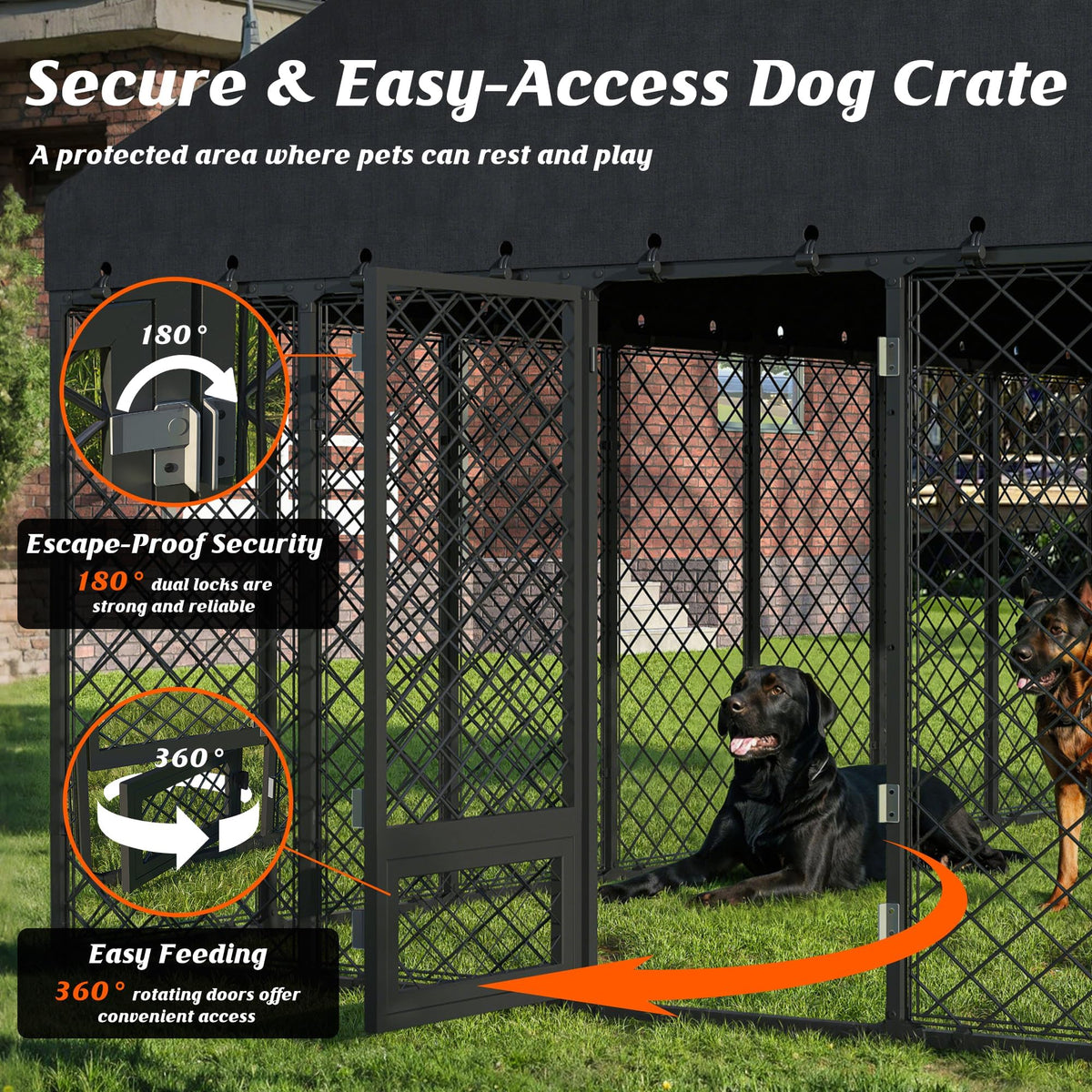 10x14FT Outdoor Dog Kennel with Roof W84852