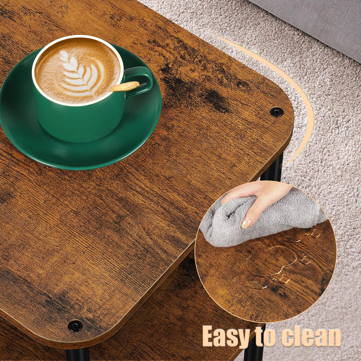 3 Tier Rustic Brown End Table B945